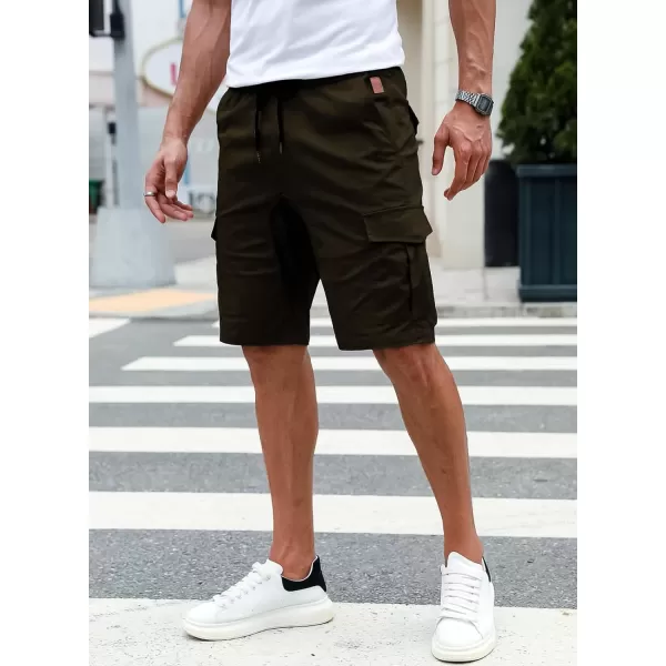 JMIERR Mens Casual Cargo Shorts - Cotton Drawstring Stretch Summer Beach Shorts Twill Chino Short with 6 Pockets