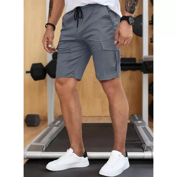 JMIERR Mens Casual Cargo Shorts - Cotton Drawstring Stretch Summer Beach Shorts Twill Chino Short with 6 Pockets