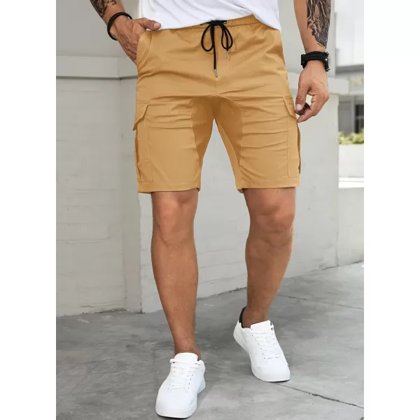 JMIERR Mens Casual Cargo Shorts - Cotton Drawstring Stretch Summer Beach Shorts Twill Chino Short with 6 Pockets