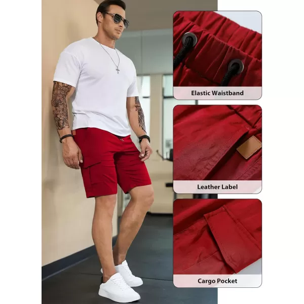 JMIERR Mens Casual Cargo Shorts - Cotton Drawstring Stretch Summer Beach Shorts Twill Chino Short with 6 Pockets