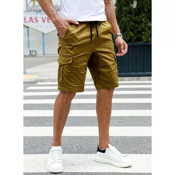 JMIERR Mens Casual Cargo Shorts - Cotton Drawstring Stretch Summer Beach Shorts Twill Chino Short with 6 Pockets