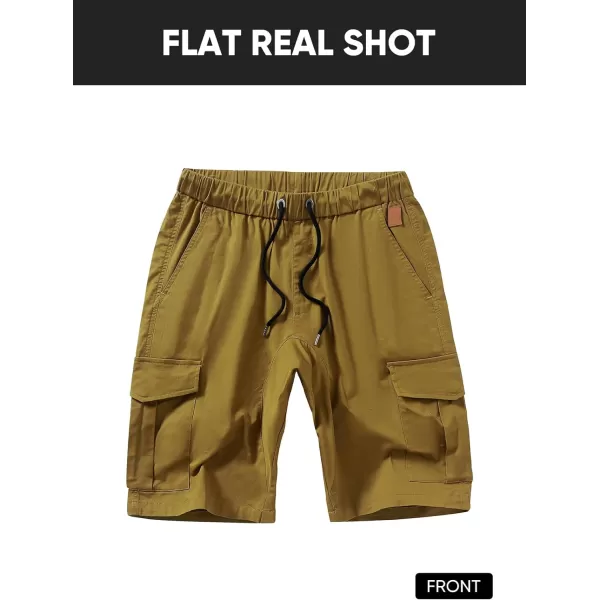JMIERR Mens Casual Cargo Shorts - Cotton Drawstring Stretch Summer Beach Shorts Twill Chino Short with 6 Pockets
