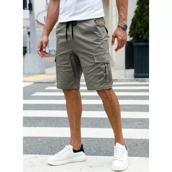 JMIERR Mens Casual Cargo Shorts - Cotton Drawstring Stretch Summer Beach Shorts Twill Chino Short with 6 Pockets