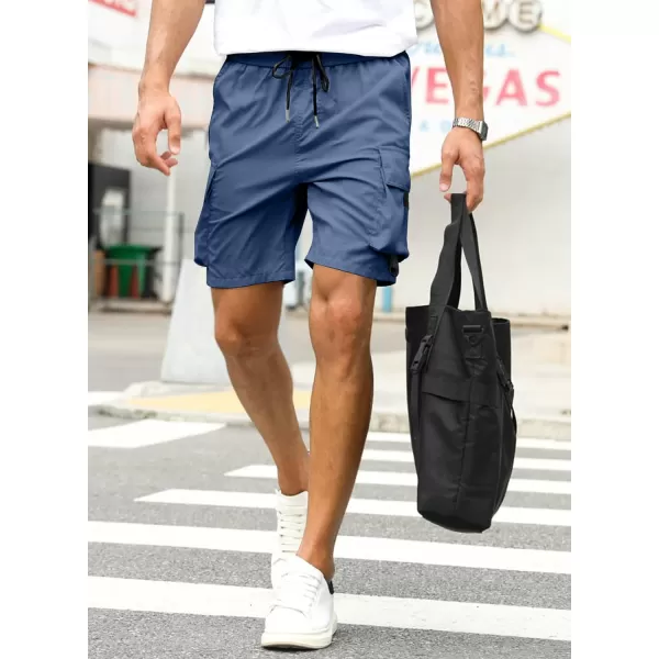 JMIERR Mens Casual Cargo Shorts Drawstring Elastic Waist Stretch Shorts Summer Beach Work Shorts for Men with 4 Pockets