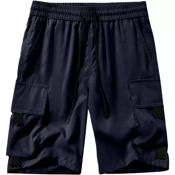 JMIERR Mens Casual Cargo Shorts Drawstring Elastic Waist Stretch Shorts Summer Beach Work Shorts for Men with 4 Pockets