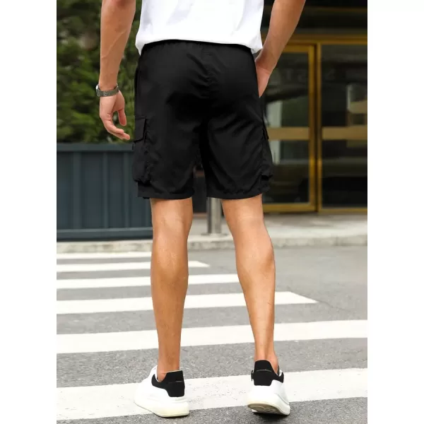 JMIERR Mens Casual Cargo Shorts Drawstring Elastic Waist Stretch Shorts Summer Beach Work Shorts for Men with 4 Pockets