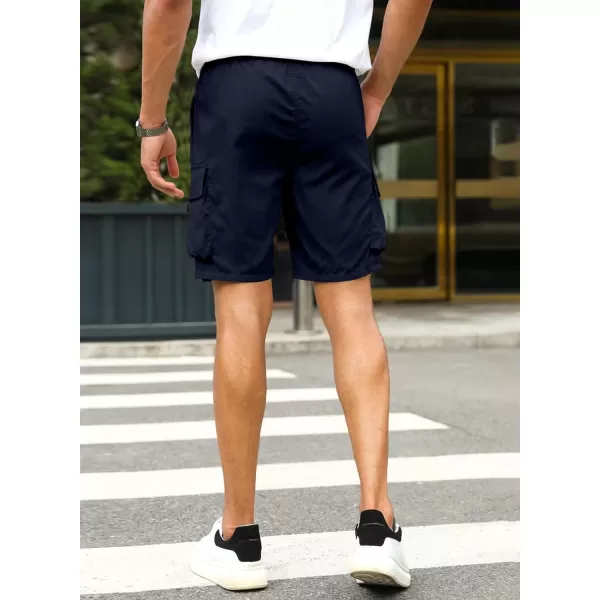 JMIERR Mens Casual Cargo Shorts Drawstring Elastic Waist Stretch Shorts Summer Beach Work Shorts for Men with 4 Pockets