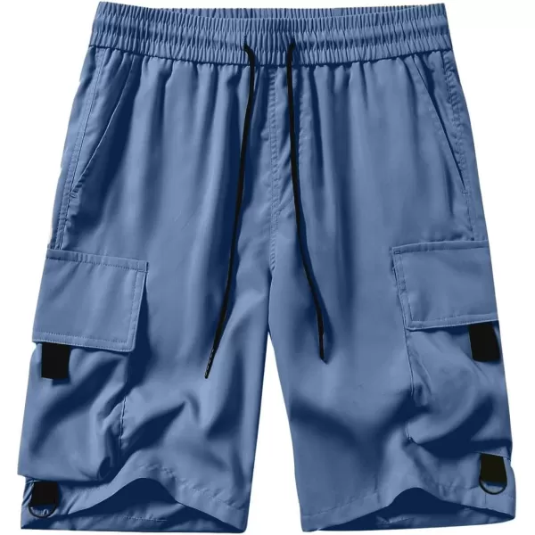 JMIERR Mens Casual Cargo Shorts Drawstring Elastic Waist Stretch Shorts Summer Beach Work Shorts for Men with 4 Pockets