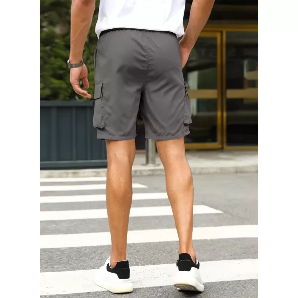 JMIERR Mens Casual Cargo Shorts Drawstring Elastic Waist Stretch Shorts Summer Beach Work Shorts for Men with 4 Pockets