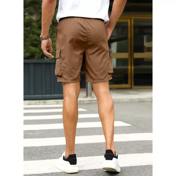 JMIERR Mens Casual Cargo Shorts Drawstring Elastic Waist Stretch Shorts Summer Beach Work Shorts for Men with 4 Pockets