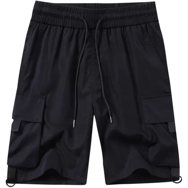 JMIERR Mens Casual Cargo Shorts Drawstring Elastic Waist Stretch Shorts Summer Beach Work Shorts for Men with 4 Pockets