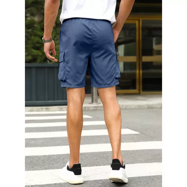 JMIERR Mens Casual Cargo Shorts Drawstring Elastic Waist Stretch Shorts Summer Beach Work Shorts for Men with 4 Pockets