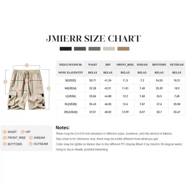 JMIERR Mens Casual Cargo Shorts Drawstring Elastic Waist Stretch Shorts Summer Beach Work Shorts for Men with 4 Pockets