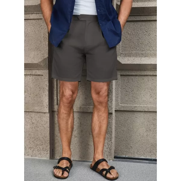 JMIERR Mens Casual Cotton Linen Shorts Stretch Elastic Waistband Classic Fit Lightweight Summer Beach Short with Pockets