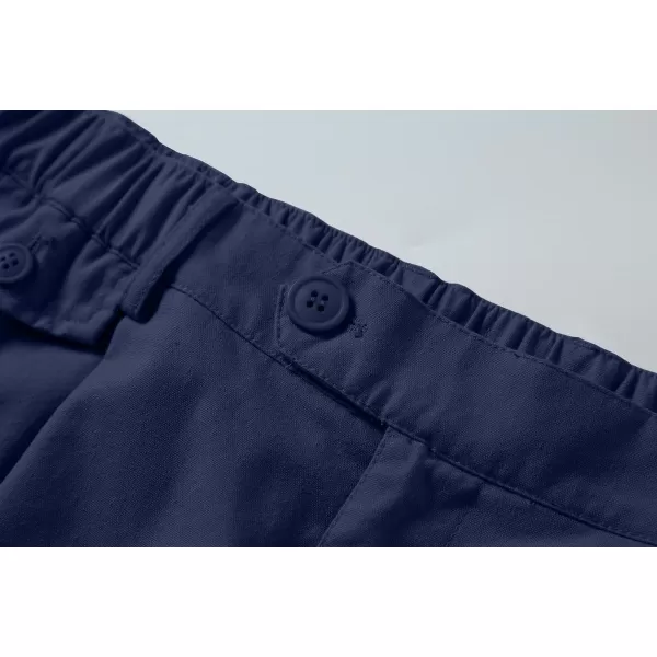 JMIERR Mens Casual Cotton Linen Shorts Stretch Elastic Waistband Classic Fit Lightweight Summer Beach Short with Pockets