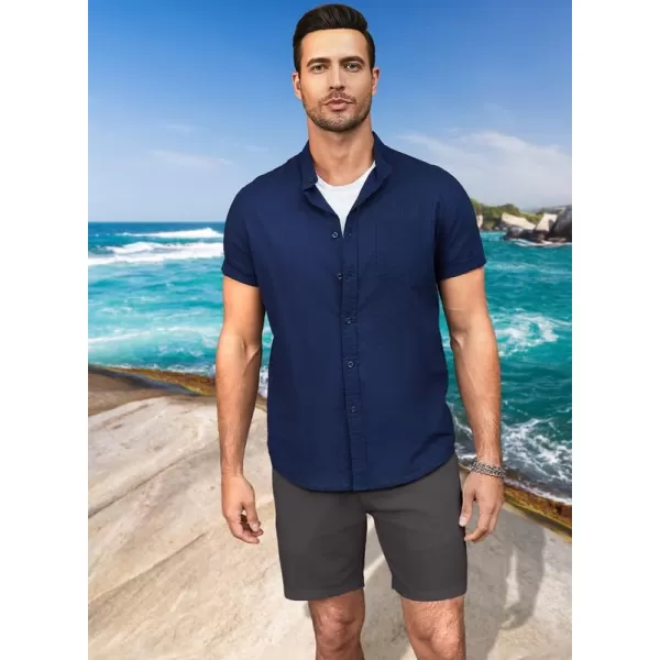 JMIERR Mens Casual Cotton Linen Shorts Stretch Elastic Waistband Classic Fit Lightweight Summer Beach Short with Pockets