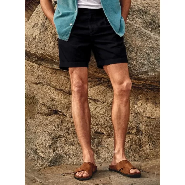 JMIERR Mens Casual Cotton Linen Shorts Stretch Elastic Waistband Classic Fit Lightweight Summer Beach Short with Pockets