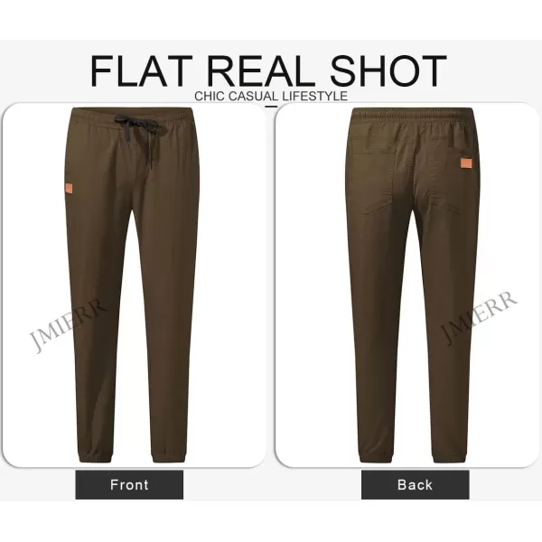JMIERR Mens Casual Joggers Pants - Cotton Drawstring Chino Cargo Pants Hiking Outdoor Twill Track Jogging Sweatpants Pants