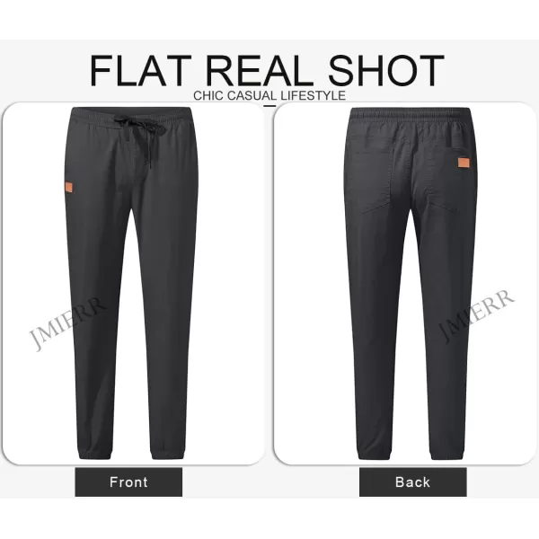 JMIERR Mens Casual Joggers Pants - Cotton Drawstring Chino Cargo Pants Hiking Outdoor Twill Track Jogging Sweatpants Pants