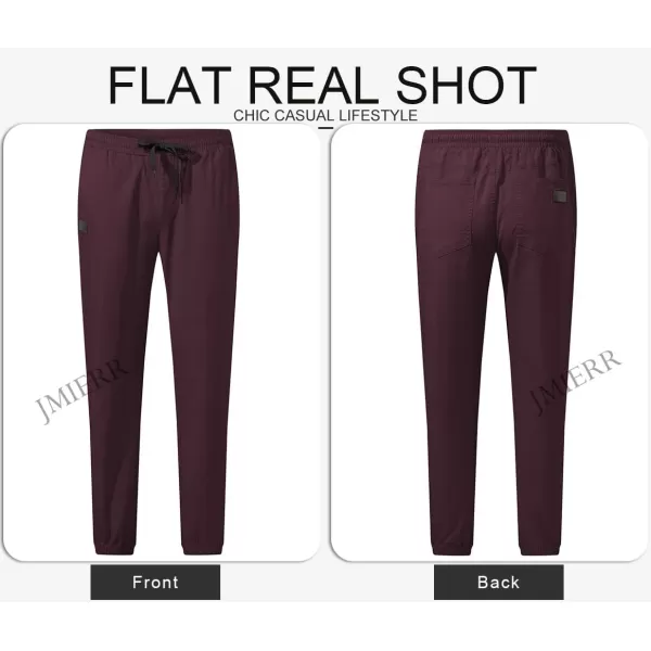 JMIERR Mens Casual Joggers Pants - Cotton Drawstring Chino Cargo Pants Hiking Outdoor Twill Track Jogging Sweatpants Pants