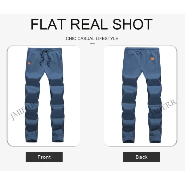 JMIERR Mens Casual Joggers Pants - Cotton Drawstring Chino Cargo Pants Hiking Outdoor Twill Track Jogging Sweatpants Pants