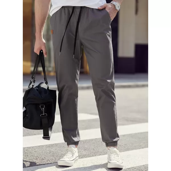 JMIERR Mens Casual Joggers Pants - Cotton Drawstring Chino Cargo Pants Hiking Outdoor Twill Track Jogging Sweatpants Pants