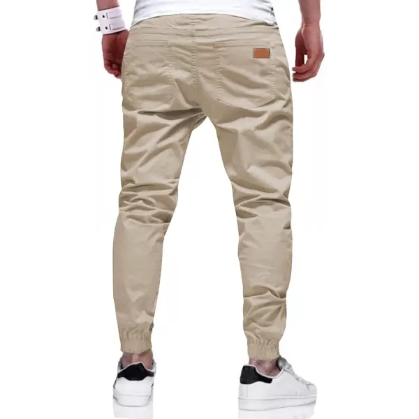 JMIERR Mens Casual Joggers Pants - Cotton Drawstring Chino Cargo Pants Hiking Outdoor Twill Track Jogging Sweatpants Pants