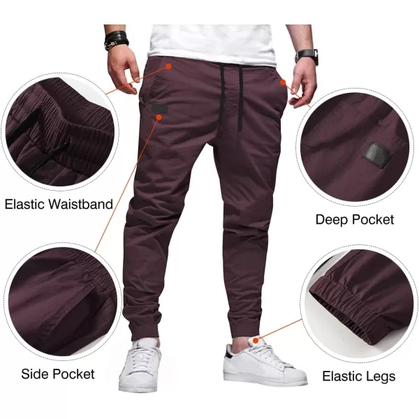 JMIERR Mens Casual Joggers Pants - Cotton Drawstring Chino Cargo Pants Hiking Outdoor Twill Track Jogging Sweatpants Pants