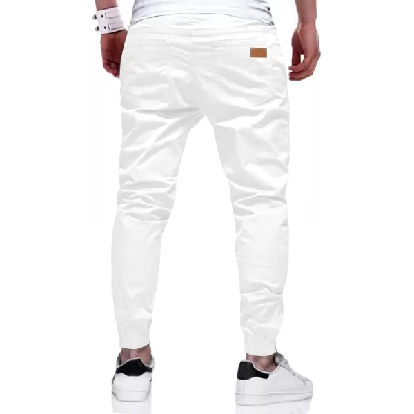 JMIERR Mens Casual Joggers Pants - Cotton Drawstring Chino Cargo Pants Hiking Outdoor Twill Track Jogging Sweatpants Pants