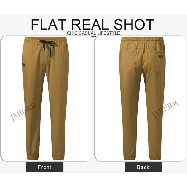 JMIERR Mens Casual Joggers Pants - Cotton Drawstring Chino Cargo Pants Hiking Outdoor Twill Track Jogging Sweatpants Pants