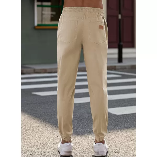 JMIERR Mens Casual Joggers Pants - Cotton Drawstring Chino Cargo Pants Hiking Outdoor Twill Track Jogging Sweatpants Pants