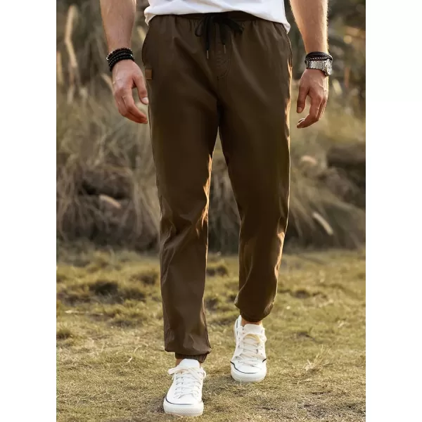JMIERR Mens Casual Joggers Pants - Cotton Drawstring Chino Cargo Pants Hiking Outdoor Twill Track Jogging Sweatpants Pants