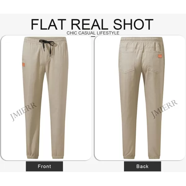 JMIERR Mens Casual Joggers Pants - Cotton Drawstring Chino Cargo Pants Hiking Outdoor Twill Track Jogging Sweatpants Pants