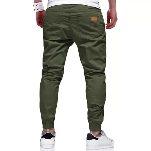 JMIERR Mens Casual Joggers Pants - Cotton Drawstring Chino Cargo Pants Hiking Outdoor Twill Track Jogging Sweatpants Pants