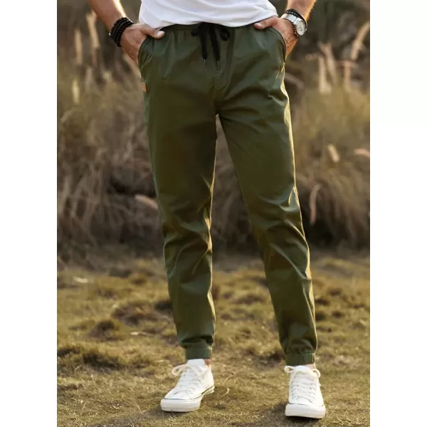 JMIERR Mens Casual Joggers Pants - Cotton Drawstring Chino Cargo Pants Hiking Outdoor Twill Track Jogging Sweatpants Pants