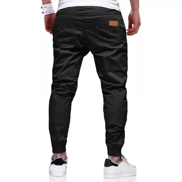 JMIERR Mens Casual Joggers Pants - Cotton Drawstring Chino Cargo Pants Hiking Outdoor Twill Track Jogging Sweatpants Pants