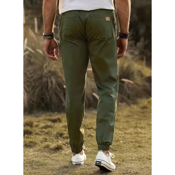 JMIERR Mens Casual Joggers Pants - Cotton Drawstring Chino Cargo Pants Hiking Outdoor Twill Track Jogging Sweatpants Pants