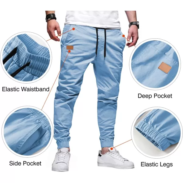JMIERR Mens Casual Joggers Pants - Cotton Drawstring Chino Cargo Pants Hiking Outdoor Twill Track Jogging Sweatpants Pants
