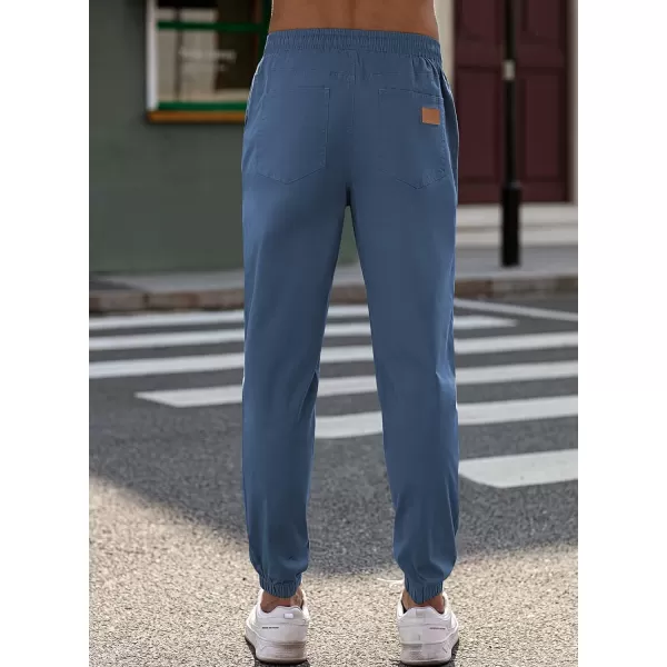 JMIERR Mens Casual Joggers Pants - Cotton Drawstring Chino Cargo Pants Hiking Outdoor Twill Track Jogging Sweatpants Pants