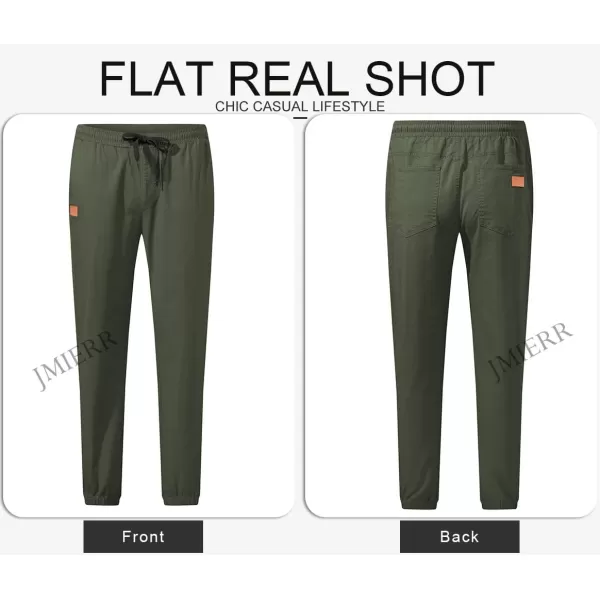 JMIERR Mens Casual Joggers Pants - Cotton Drawstring Chino Cargo Pants Hiking Outdoor Twill Track Jogging Sweatpants Pants