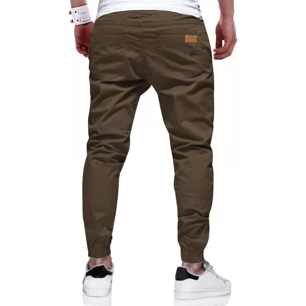JMIERR Mens Casual Joggers Pants - Cotton Drawstring Chino Cargo Pants Hiking Outdoor Twill Track Jogging Sweatpants Pants