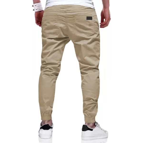 JMIERR Mens Casual Joggers Pants - Cotton Drawstring Chino Cargo Pants Hiking Outdoor Twill Track Jogging Sweatpants Pants