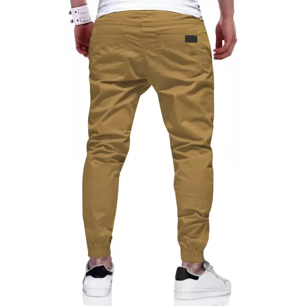 JMIERR Mens Casual Joggers Pants - Cotton Drawstring Chino Cargo Pants Hiking Outdoor Twill Track Jogging Sweatpants Pants