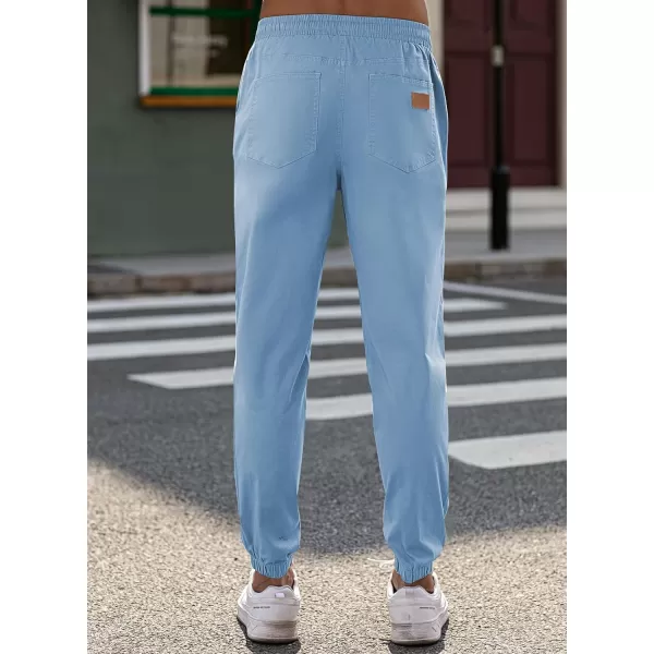 JMIERR Mens Casual Joggers Pants - Cotton Drawstring Chino Cargo Pants Hiking Outdoor Twill Track Jogging Sweatpants Pants