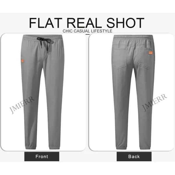 JMIERR Mens Casual Joggers Pants - Cotton Drawstring Chino Cargo Pants Hiking Outdoor Twill Track Jogging Sweatpants Pants