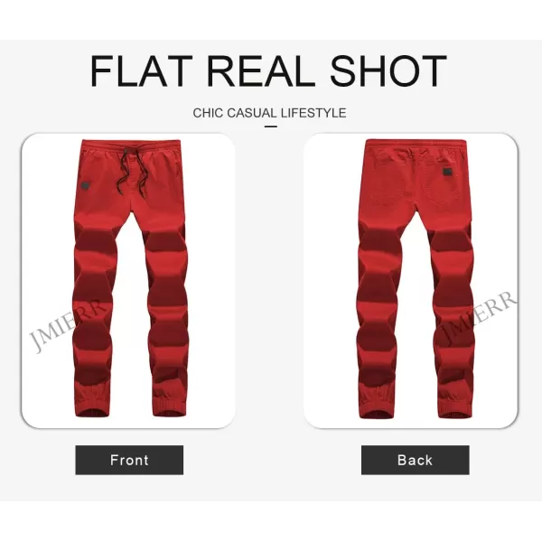 JMIERR Mens Casual Joggers Pants - Cotton Drawstring Chino Cargo Pants Hiking Outdoor Twill Track Jogging Sweatpants Pants