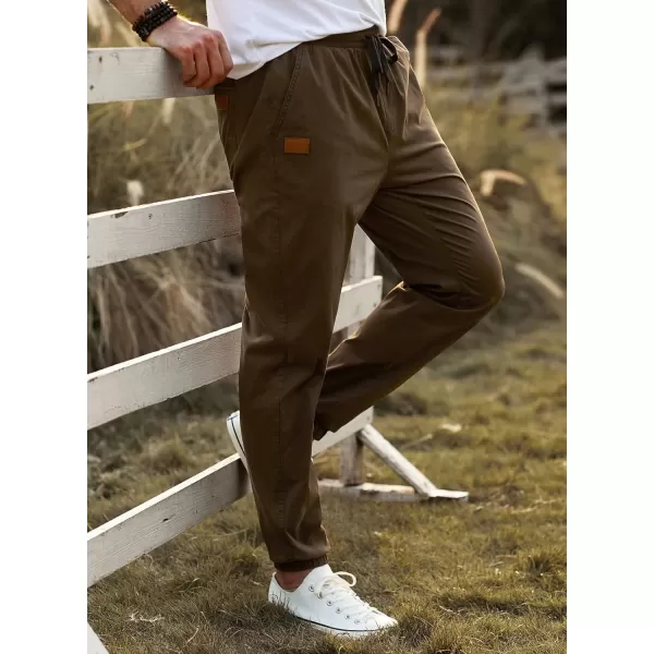 JMIERR Mens Casual Joggers Pants - Cotton Drawstring Chino Cargo Pants Hiking Outdoor Twill Track Jogging Sweatpants Pants