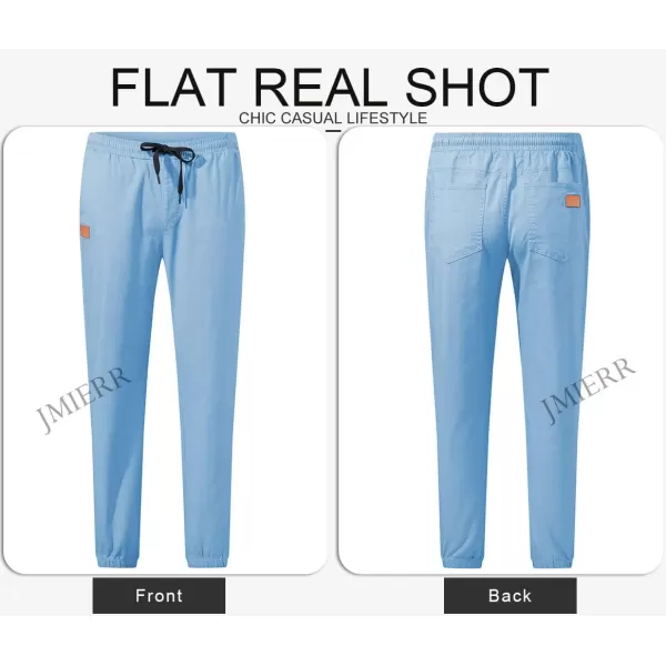 JMIERR Mens Casual Joggers Pants - Cotton Drawstring Chino Cargo Pants Hiking Outdoor Twill Track Jogging Sweatpants Pants