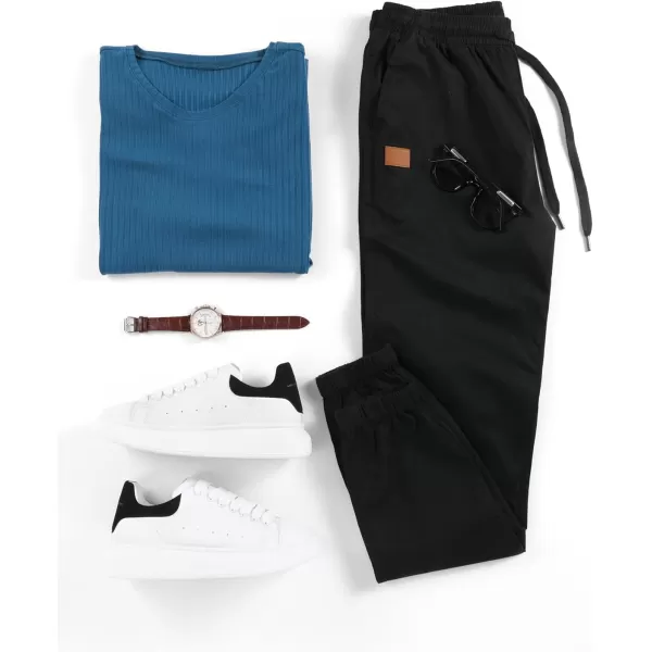 JMIERR Mens Casual Joggers Pants - Cotton Drawstring Chino Cargo Pants Hiking Outdoor Twill Track Jogging Sweatpants Pants