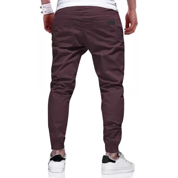 JMIERR Mens Casual Joggers Pants - Cotton Drawstring Chino Cargo Pants Hiking Outdoor Twill Track Jogging Sweatpants Pants